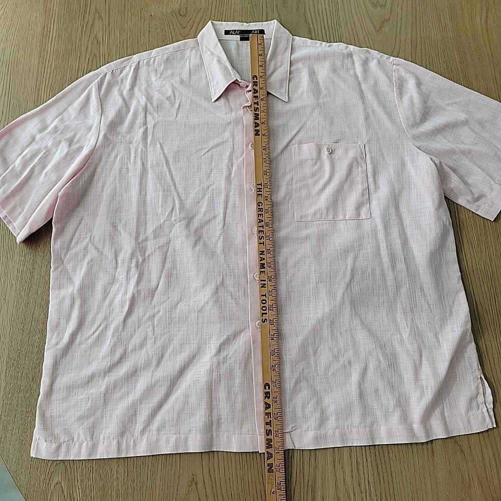 Alan Stuart Men's Vintage Polo Shirt Size 2XL Pink Button Down Short Sleeve - Picture 6 of 11